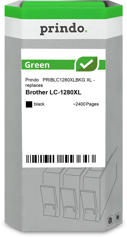 Prindo Green XL Schwarz Druckerpatrone PRIBLC1280XLBKG
