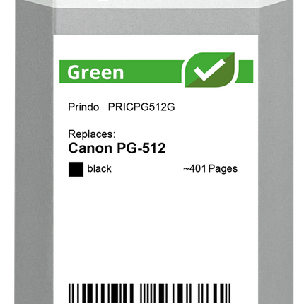 Prindo Green XL Schwarz Druckerpatrone PRICPG512G
