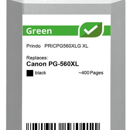 Prindo Green XL Schwarz Druckerpatrone PRICPG560XLG
