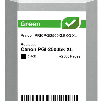 Prindo Green XL Schwarz Druckerpatrone PRICPGI2500XLBKG