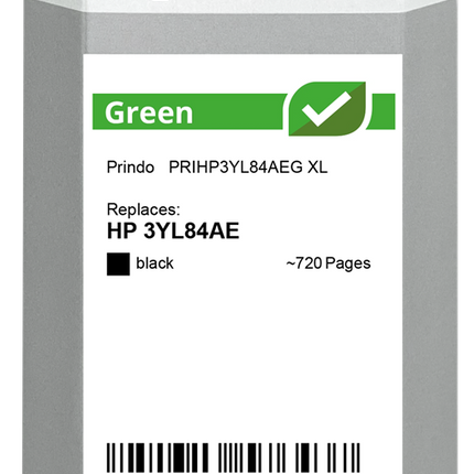 Prindo Green XL Schwarz Druckerpatrone PRIHP3YL84AEG