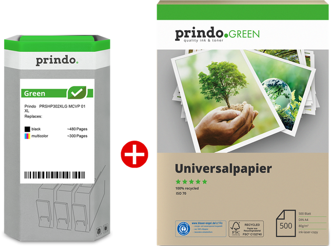 Prindo Green XL Schwarz / mehrere Farben / rauchweiß Value Pack