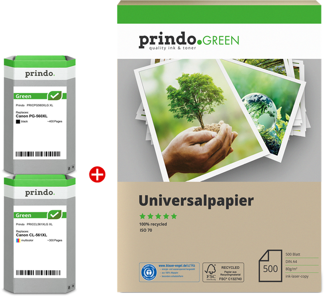 Prindo Green XL Schwarz / mehrere Farben Value Pack