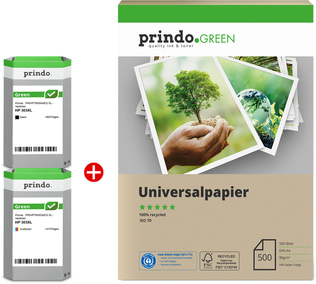 Prindo Green XL Schwarz / mehrere Farben Value Pack