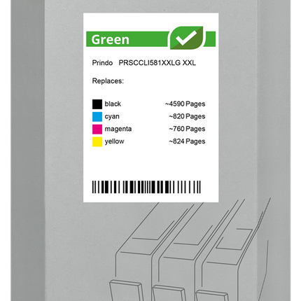 Prindo Green XXL Multipack Schwarz / Cyan / Magenta / Gelb (PRSCCLI581XXLG)