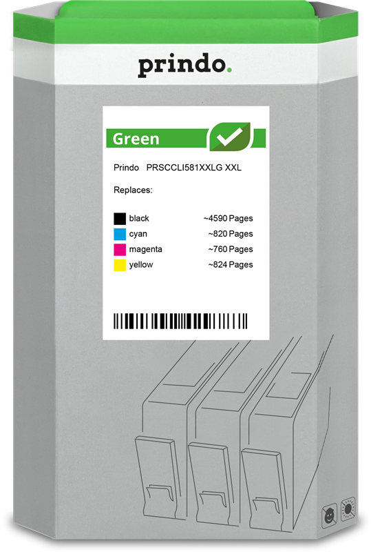 Prindo Green XXL Multipack Schwarz / Cyan / Magenta / Gelb (PRSCCLI581XXLG)
