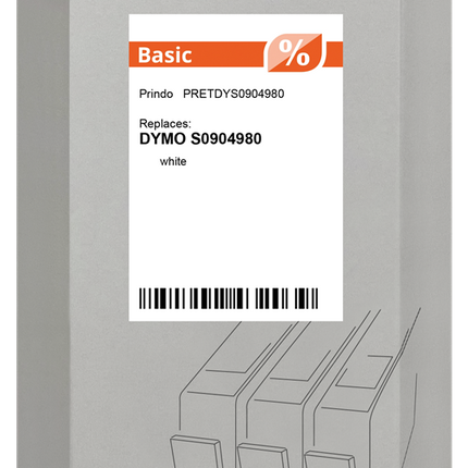 ORIGINAL Prindo Etiketten Weiss PRETDYS0904980 kompatibel mit Dymo S0904980, 104 x 159mm, permanent haftend