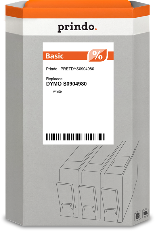 ORIGINAL Prindo Etiketten Weiss PRETDYS0904980 kompatibel mit Dymo S0904980, 104 x 159mm, permanent haftend