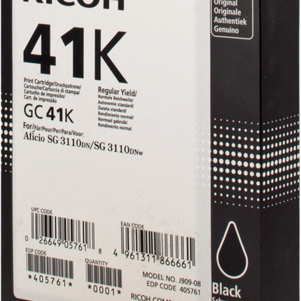 Ricoh Gel Patrone GC41BKHC Schwarz