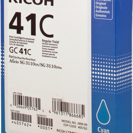 Ricoh Gel Patrone GC41CHC Cyan
