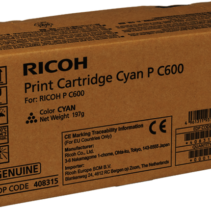 Ricoh P C600C Cyan Toner