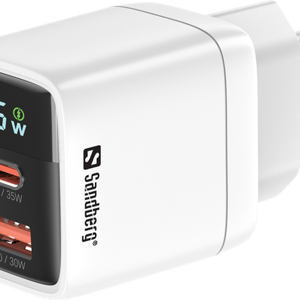 Sandberg 2in1 USB-C/A Schnellladeadapter 35W Weiss