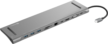Sandberg Dockingstation USB-C 10-in-1 aluminium