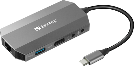 Sandberg Dockingstation USB-C 6in1 Travel grey