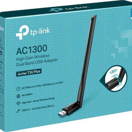 TP-Link AC1300-High-Gain-Dualband-USB-WLAN-Adapter Schwarz