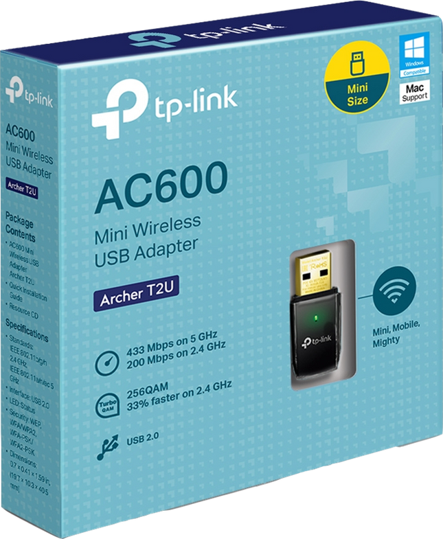 TP-Link AC600-WLAN-USB-Adapter Schwarz