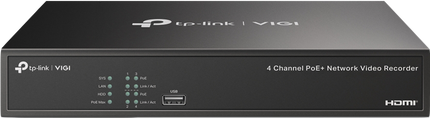 TP-Link VIGI NVR1004H-4P Netzwerk-Videorekorder Schwarz